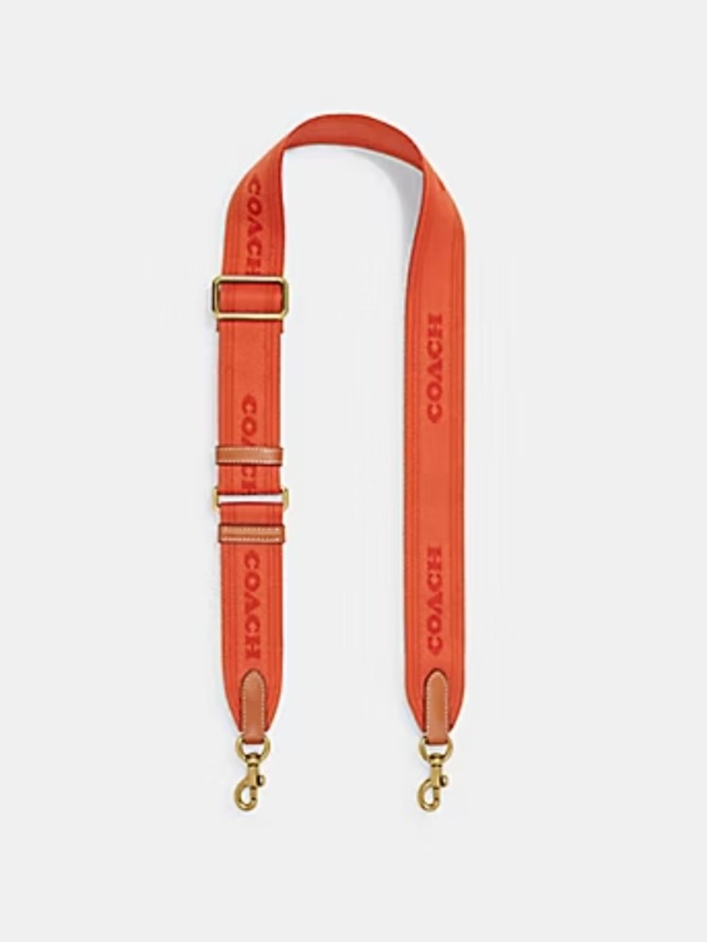 Coach Orange Branded Adjustable Webbing Shoulder Strap for bag